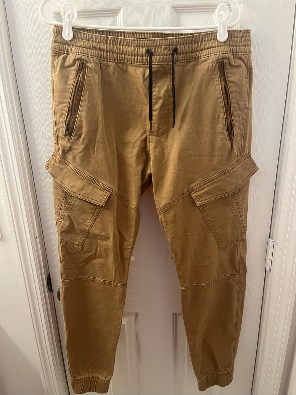 Hollister Skinny Cargo Joggers Dark Tan Khaki Mens Medium